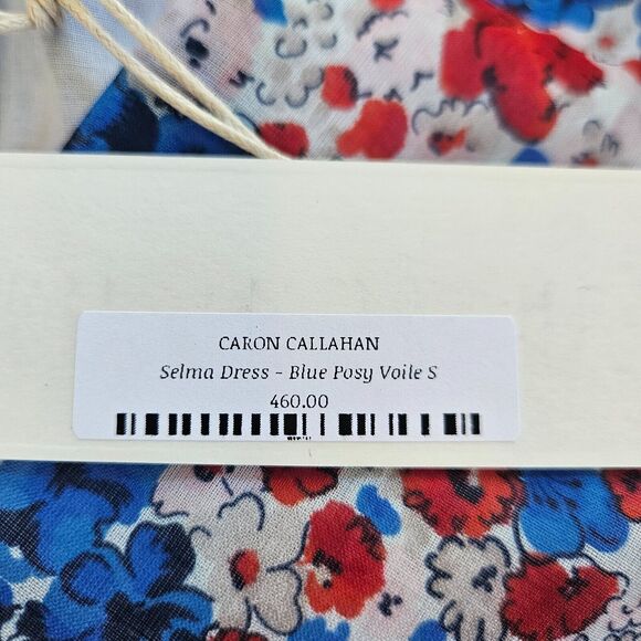 CARON CALLAHAN Selma Maxi Dress Floral Short Sleeve Cotton Voile Posy Small - Picture 14 of 16